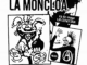 Cartell de Fuego en la Moncloa, amb la info i dues iamtges: un punk que crida "¡A la mierda!" i un Marsupilami amb una bomba encesa a la mà.